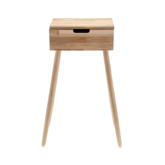 Ebern Side Table | White Washed Oak | 80cm