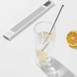 Reusable Metal Straws | Set of 4 | Silver