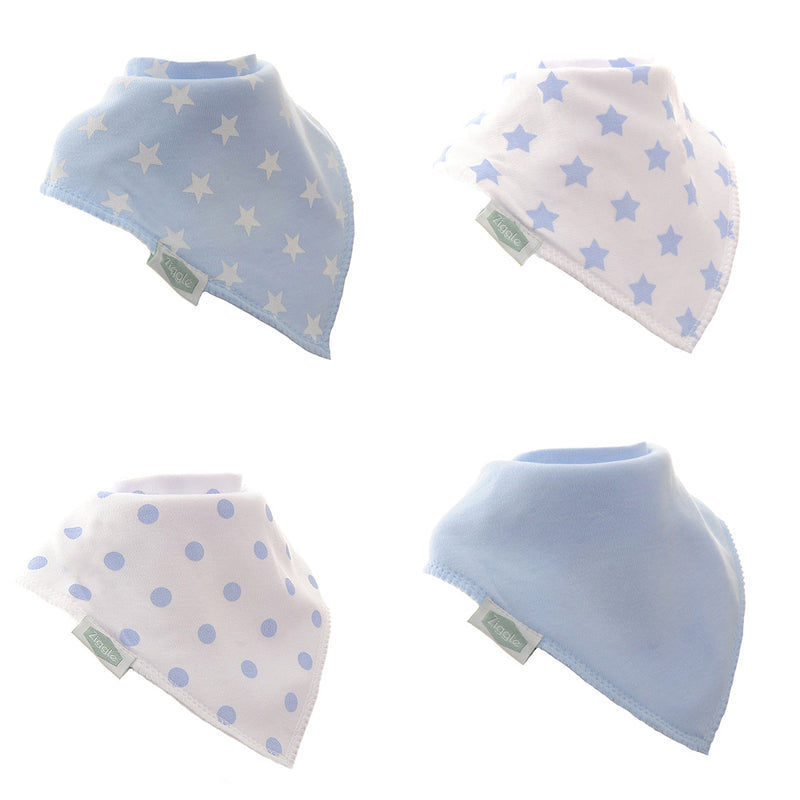 Blue Mix Dribble Bibs | Set of 4