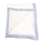 Cellular Baby Blanket | Blue Trim